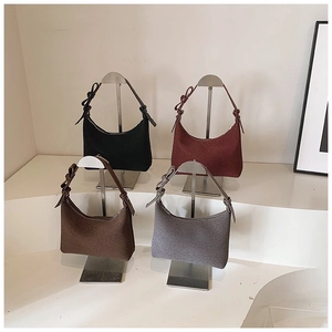 Borsa Hobo A Mezzaluna Da Donna In Pelle PU E Feltro Borsa A Tracolla Con Fiocco Decorativo Stile Francese Retro Elegante
