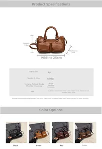 Guide détaillé des dimensions et spécifications du sac à main rétro en cuir PU