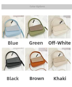 Multiple views showing six colors of this stylish textured crossbody small square bag