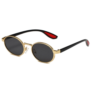 Retro Oval Sunglasses Metal Frame UV400 Protection Vintage Trendy Eyewear For Men Women Outdoor Travel