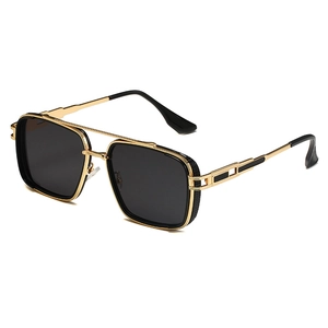 Retro Quadratisch Punk Sonnenbrille Herren Metallrahmen UV400 Schutz Pilot Stil Sonnenbrille Mode Brillen Für Reisen Fahren