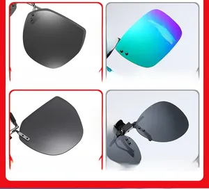 Detailed comparison of gray polarized lenses and gradient color mirror clip-on sunglasses