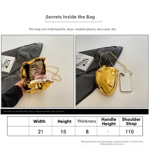 Detailed size guide and capacity chart for heart-shaped acrylic dinner clutch bag