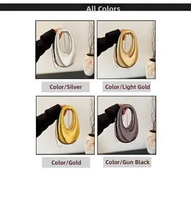 Detailed comparison of acrylic evening clutch bags in silver, gold, light gold and black gunmetal