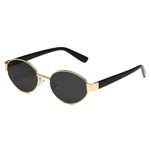 Occhiali Da Sole Retro Montatura In Metallo Ovale Protezione UV400 Moda Di Tendenza Per Uomo Donna