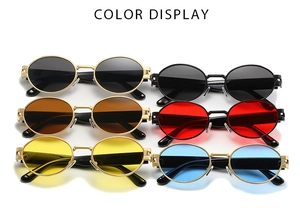 Options de couleurs pour lunettes de soleil ovales rétro avec monture en métal