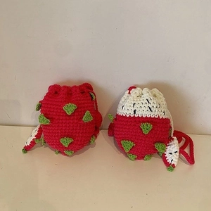Borsa Tracolla Uncinetto Fatta A Mano Forma Frutto Del Dragone Maglia Coulisse Secchiello Per Donne Ragazze Novità