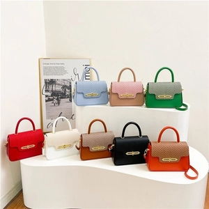 Women PU Leather Handbag Woven Flap Crossbody Shoulder Bag Retro Metal Lock Top Handle Trendy Tote