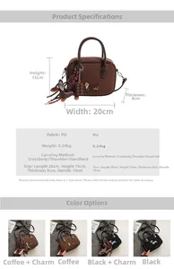 Spécifications de taille et variantes de couleur pour le mini sac boston brodé teckel