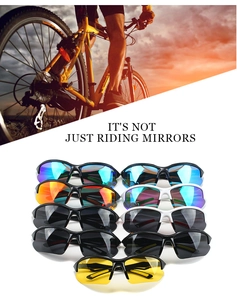 Polarized cycling sunglasses set with nine interchangeable lenses for all weather conditions