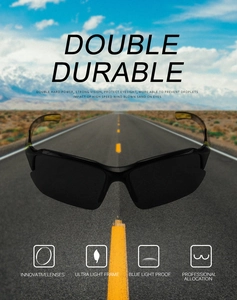 Polarized sports sunglasses with lightweight frame and anti-blue light protection