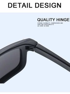 Detail view of the flexible and durable matte black hinge on sports polarized sunglasses