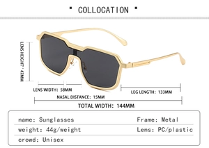 Detailed technical drawing of steampunk sunglasses with precise frame measurements