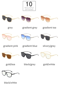 Detailed grid showing 10 steampunk wraparound sunglasses with metallic temple accents