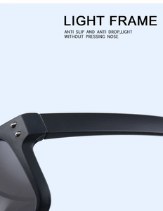 Detail of lightweight matte frame hinge with silver rivets and anti-slip temple design