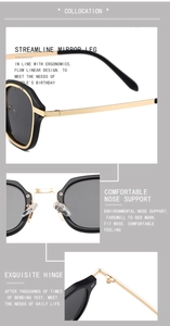 Detail of retro small frame sunglasses featuring reinforced metal hinges and nose pads