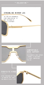 Detail of steampunk sunglasses showing metal hinges, nose pads, and streamlined temples