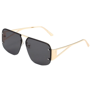 Oversized Pilot Sunglasses For Women Men Metal Frame UV400 Gradient PC Lens Rivet Hollow Temple Fashion Vintage Eyewear