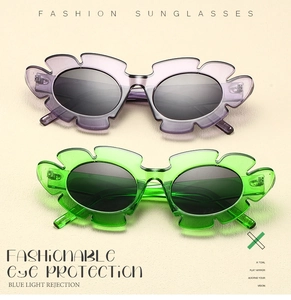 Détails de lunettes de soleil fleurs translucides avec protection lumière bleue