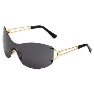 Sunglasses Rimless Oversized UV400 Protection Metal Hollow Frame Y2K Style Outdoor Fashion Unisex