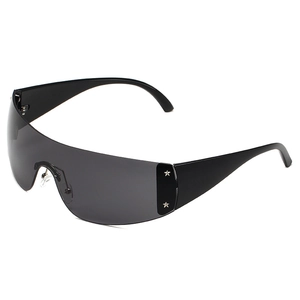 Occhiali Da Sole Scudo Y2k Per Donne Uomini Moda Avvolgenti Con Decoro Rivetti In Metallo A Stella Uv400 Lente Pc