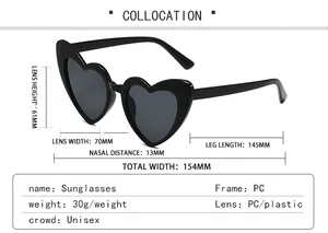 Tableau des tailles détaillé pour lunettes de soleil en PC avec dimensions du cadre