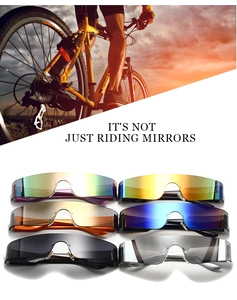 Rahmenlose Sportsonnenbrille mit sechs bunten verspiegelten Gläsern für Radsport und Laufen