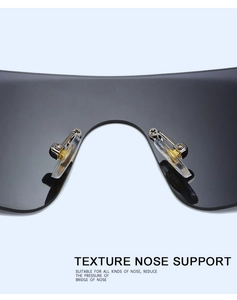Makro-Detail der ergonomischen Silikon-Nasenpads bei randloser Punk-Sportsonnenbrille