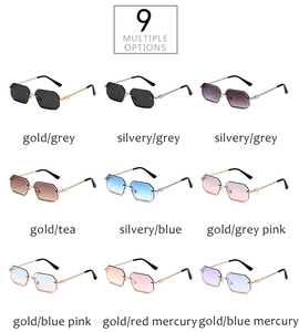 Detailraster der randlosen Polygon-Sonnenbrille mit neun trendigen Verlaufsfarben-Optionen