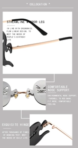Detail of ghost-shaped party sunglasses featuring metal hinges and nose pads