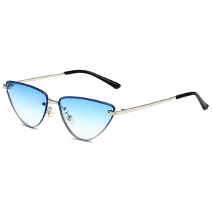 Lunettes de Soleil Tendances Œil de Chat Triangulaires en Métal pour Hommes et Femmes Protection UV400 Verres Dégradés Mode Rétro