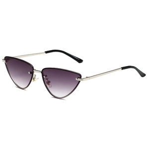 Lunettes de soleil œil de chat en métal avec verres dégradés violets pour un look tendance