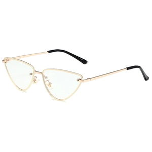 Lunettes œil de chat élégantes en métal doré avec verres transparents pour la mode