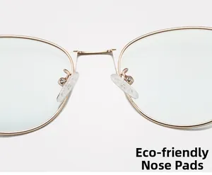 Détail des plaquettes de nez en silicone écologique sur une monture fine en métal
