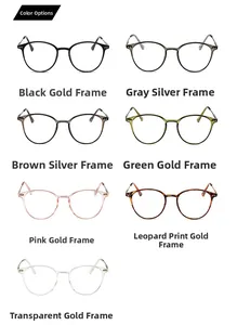 Detailed grid showing seven vintage metal and acetate glasses frames in various colors
