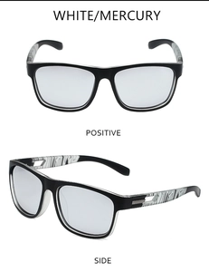 Lunettes de sport polarisées avec verres mercure blanc et détails motif marbre