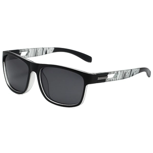 Lunettes de soleil de sport polarisées avec monture noire et branches marbrées