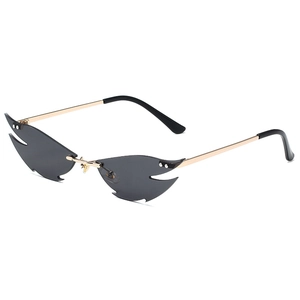 Flame Shaped Sunglasses Rimless PC Lens Metal Frame UV400 Protection Party Punk Retro Y2K Style For Women And Men