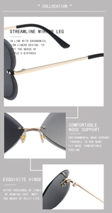 Détails des branches dorées et des plaquettes nasales sur lunettes de soleil cœur