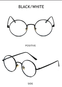 Retro round metal sunglasses for men featuring a black frame and gold nose pads