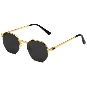 Geometric Octagon Sunglasses Metal Frame UV400 Protection Vintage Fashion Eyewear For Men Women Retro Outdoor Glasses