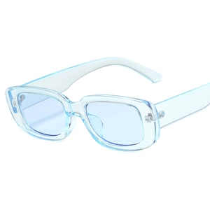 Lunettes de Soleil Rectangulaires Rétro pour Femmes Hommes Mode Petite Monture Protection UV400 Couleurs Bonbon Voyage Plage Fête Accessoires