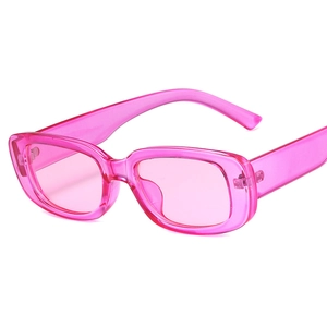 Lunettes de soleil rectangulaires rose transparent chic pour hommes et femmes style Y2K