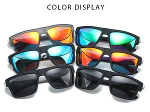 Collection of polarized sports sunglasses in multiple lens colors with matte black frames