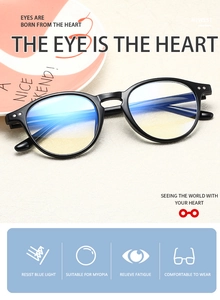 Retro TR90 round frame blue light blocking glasses featuring vintage metal rivet details