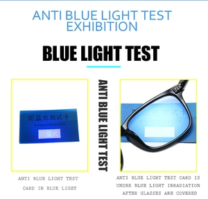 Blue light test kit showing anti-blue light glasses effectiveness with testing card