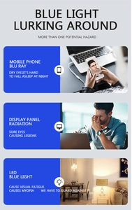 Graphic showing blue light sources like phones and screens for eye protection glasses
