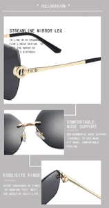 Details von goldenen stromlinienförmigen Bügeln, Silikon-Nasenpads und Scharnieren der Sonnenbrille