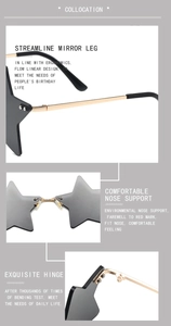 Detail of metal hinges, silicone nose pads and ergonomic temples of star sunglasses