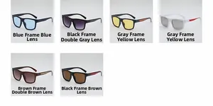 Multiple color options for square outdoor sports sunglasses with polarized lenses